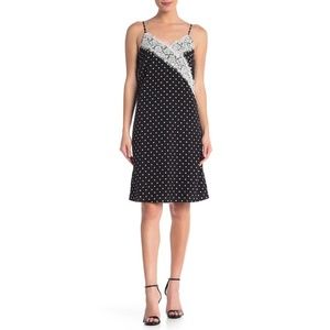 NWT Nordstrom 116 Lace Trim Polka Dot Slip Dress